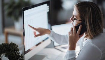 woman sitting at computer