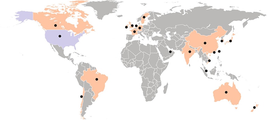 Wells Fargo around the world - Global footprint across 22 countries outside the U.S.