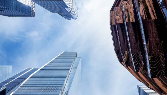 skyscapper buildings and blue sky