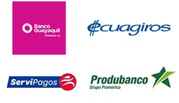 Banco Guayaquil, SERVIPAGOS (VIA PRODUBANCO), Ecuagiros (via Banco Bolivariano)